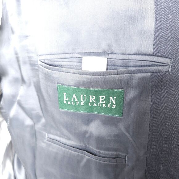 Lauren Ralph Lauren Mens 44L Gray Two Button Single Vent Wool Sport Coat Blazer - Picture 4 of 9